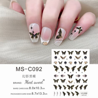 sticker bướm 3d dán móng tay nail
