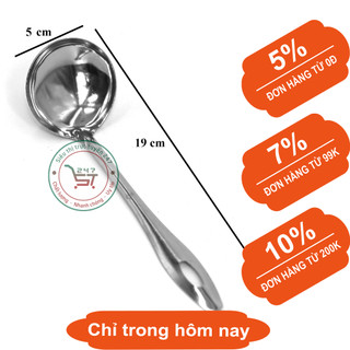 Vá 5 múc canh lấy nước Muôi canh cỡ số 5 nhỏ gọn bằng inox sáng bóng