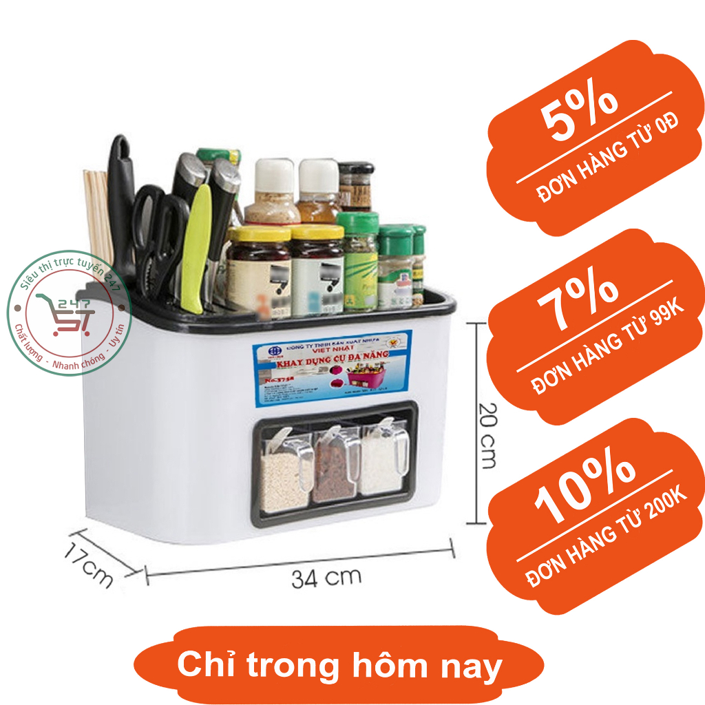 Kệ đựng để đồ gia vị nhà bếp đa năng chính hãng Việt Nhật tiện dụng cho gia đình bạn