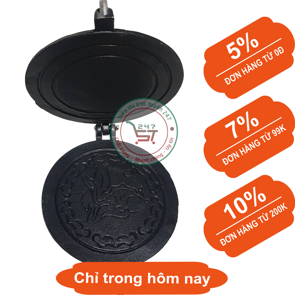 Khuôn bánh kẹp cuốn nhôm chống dính Huỳnh Anh