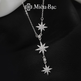 Dây chuyền bạc nữ Tam Sao may mắn chất liệu bạc s925 thời trang phụ kiện trang sức nữ Miêu Bạc D400767