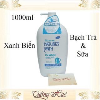 Sữa Tắm Dưỡng Da FOLLOW ME Nature's Path UV White Lightening - 1000ml - Xanh.