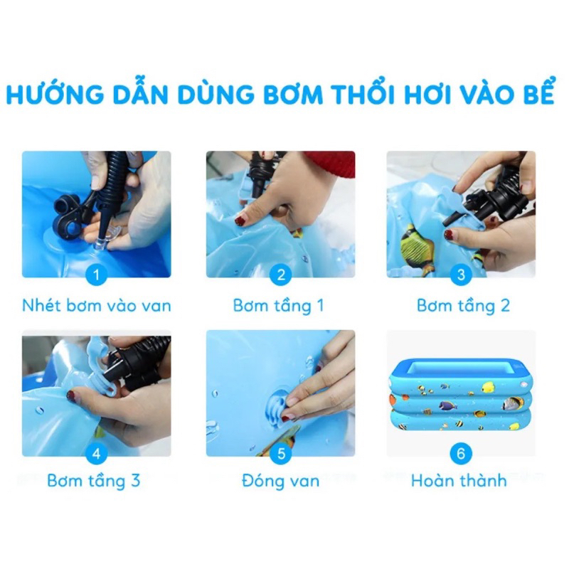 Bể bơi - hồ bơi 2 tầng cho bé nhiều kích cỡ, đáy chống trơn trượt