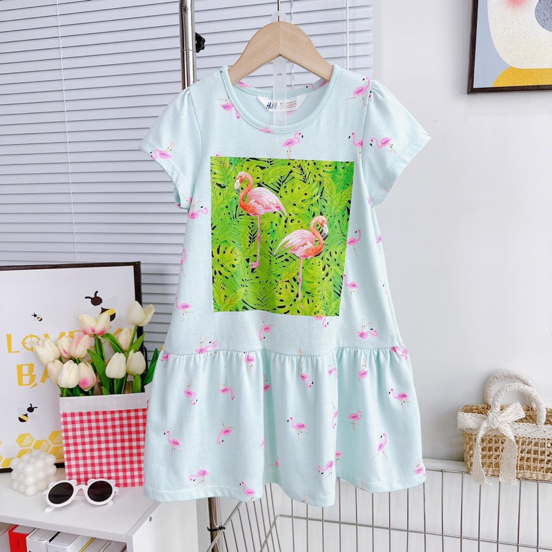Đầm Thun Cotton, In hình 3D Hàng VNXK