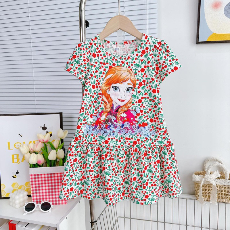 Đầm Thun Cotton, In hình 3D Hàng VNXK