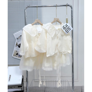 SET ÁO TƠ CỔ BÈO NÚT NGỌC