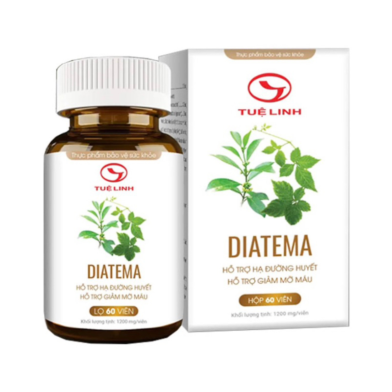 Viên uống ổn định đường huyết , huyếp áp diatema Tuệ Linh_MIỄN PHÍ SHIP_ tiểu đường tuýp 1+tuýp 2 _hạ mỡ máu- Hộp 60viên