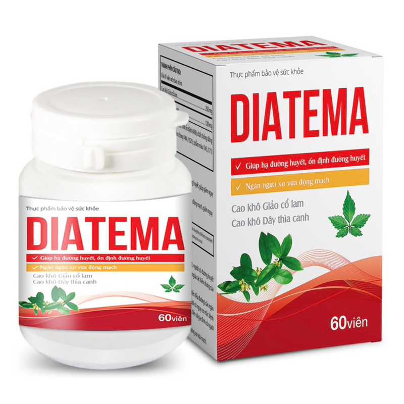 Viên uống ổn định đường huyết , huyếp áp diatema Tuệ Linh_MIỄN PHÍ SHIP_ tiểu đường tuýp 1+tuýp 2 _hạ mỡ máu- Hộp 60viên