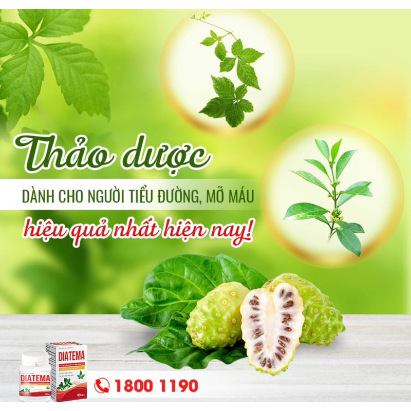 Viên uống ổn định đường huyết , huyếp áp diatema Tuệ Linh_MIỄN PHÍ SHIP_ tiểu đường tuýp 1+tuýp 2 _hạ mỡ máu- Hộp 60viên