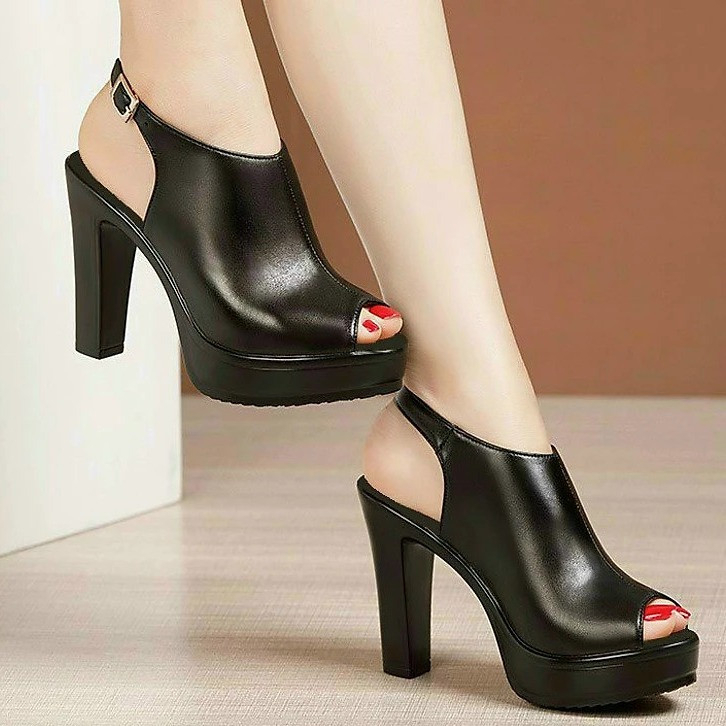 Giày sandan gót vuông 10 phân thời trang cao cấp