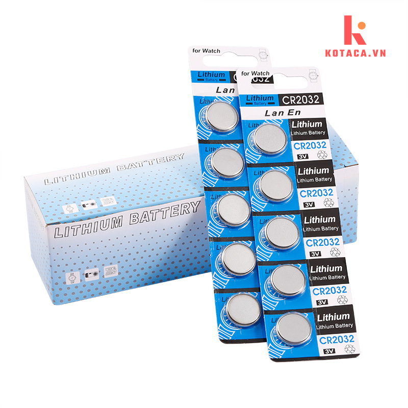 Vỉ 5 Viên Pin Dẹt Pin Thay Đồng Hồ Điều Khiển Chìa Khóa Ô Tô CMOS CR2032, Pin cúc cáo lithium