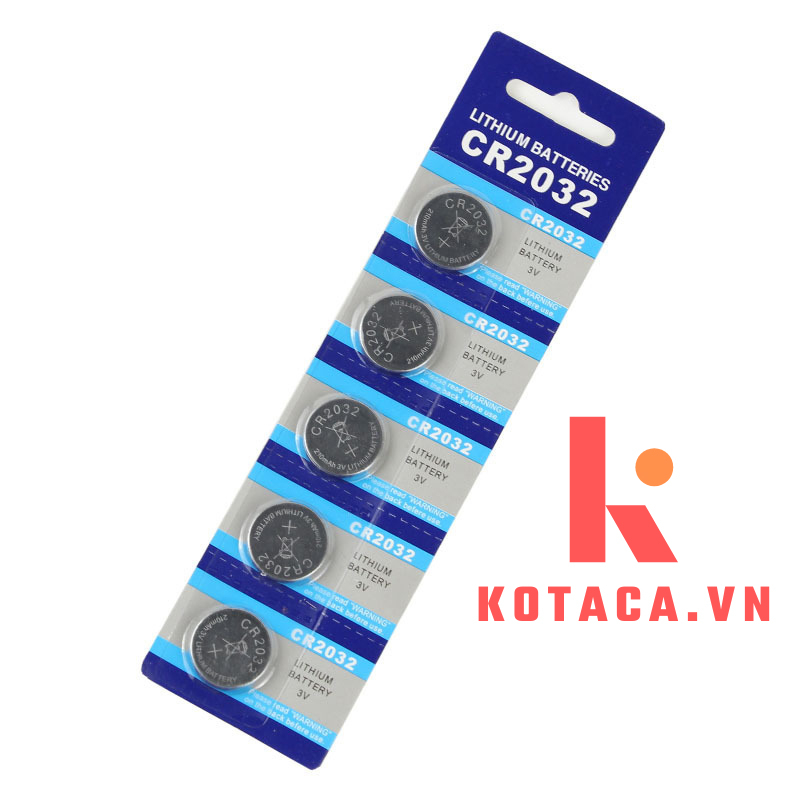 Vỉ 5 Viên Pin Dẹt Pin Thay Đồng Hồ Điều Khiển Chìa Khóa Ô Tô CMOS CR2032, Pin cúc cáo lithium