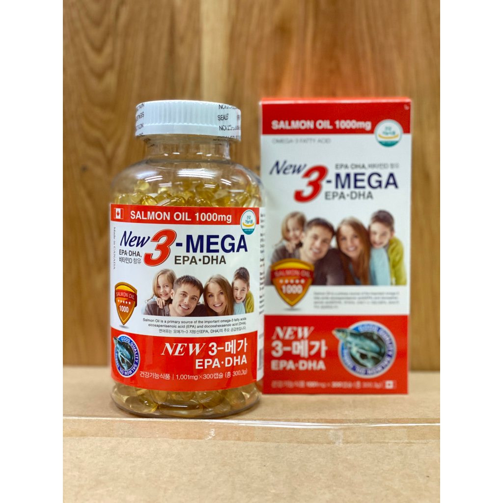 Tinh Dầu Cá Hồi Omega 3 Gia Đình Hàn Quốc Chính Hãng Hộp 300 Viên, Tăng Cường Sức Khoẻ Cho Cả Gia Đình