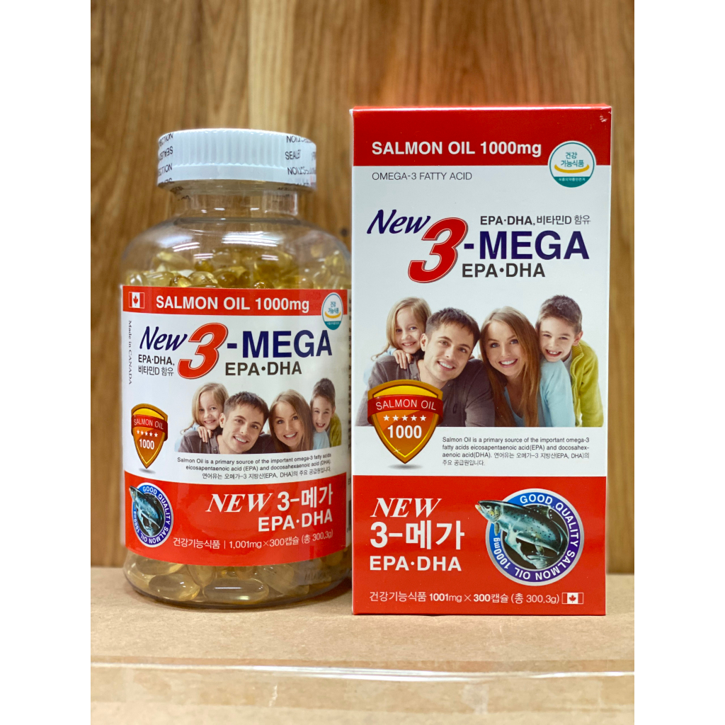 Tinh Dầu Cá Hồi Omega 3 Gia Đình Hàn Quốc Chính Hãng Hộp 300 Viên, Tăng Cường Sức Khoẻ Cho Cả Gia Đình