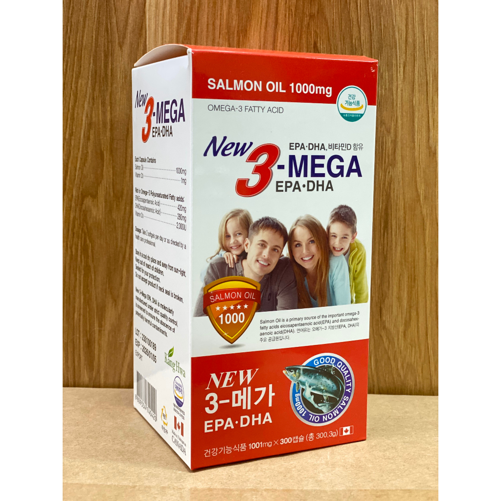 Tinh Dầu Cá Hồi Omega 3 Gia Đình Hàn Quốc Chính Hãng Hộp 300 Viên, Tăng Cường Sức Khoẻ Cho Cả Gia Đình