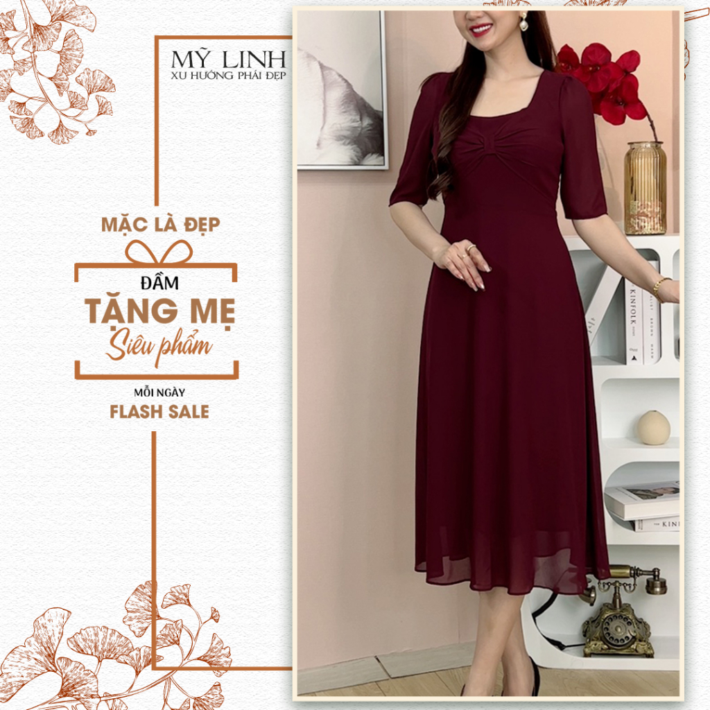 (HT 544) Cao Cấp Vải Voan Chiffon Dáng Dài Sang Trọng Quý Phái Cực Xinh Bigsize