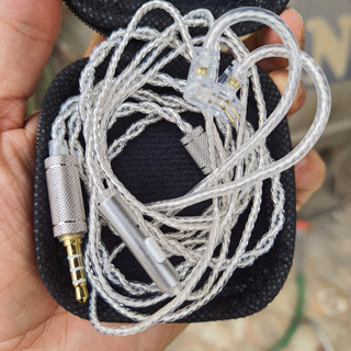 Dây cáp mạ bạc ofc 3.5mm có mic cho tai kz, shure mmcx, qdc, cca...