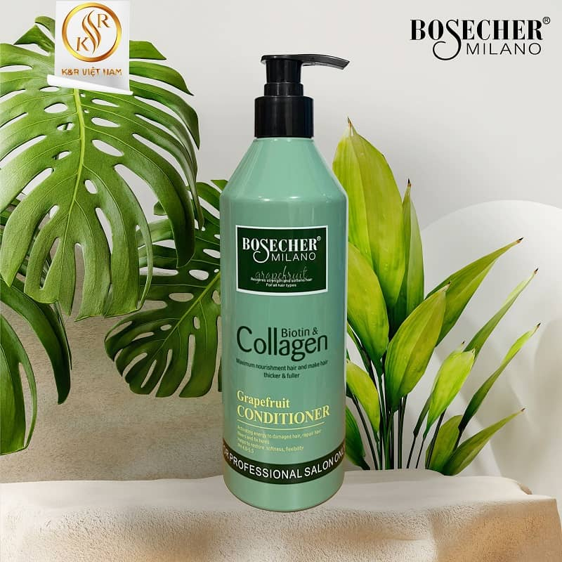Dầu Xả Biotin Bosecher 500ml– Đào thải độc tố – Làm sạch da đầu, ngăn gàu nhờn hiệu quả – Sản chẩm chính hãng công ty