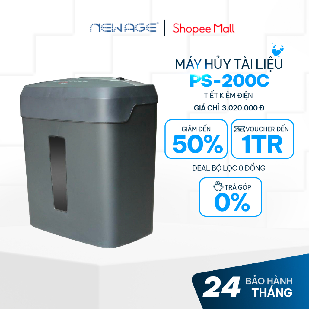 Máy Hủy Tài Liệu Cao Cấp Silicon PS-200C, hủy được giấy A4 và thẻ tín dụng đĩa CD/DVD bảo mật giấy tờ doanh nghiệp...