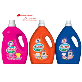 Nước giặt đậm đặc mỹ hảo 5x xanh dương/hồng/cam - dành cho giặt máy cửa trước và cửa trên