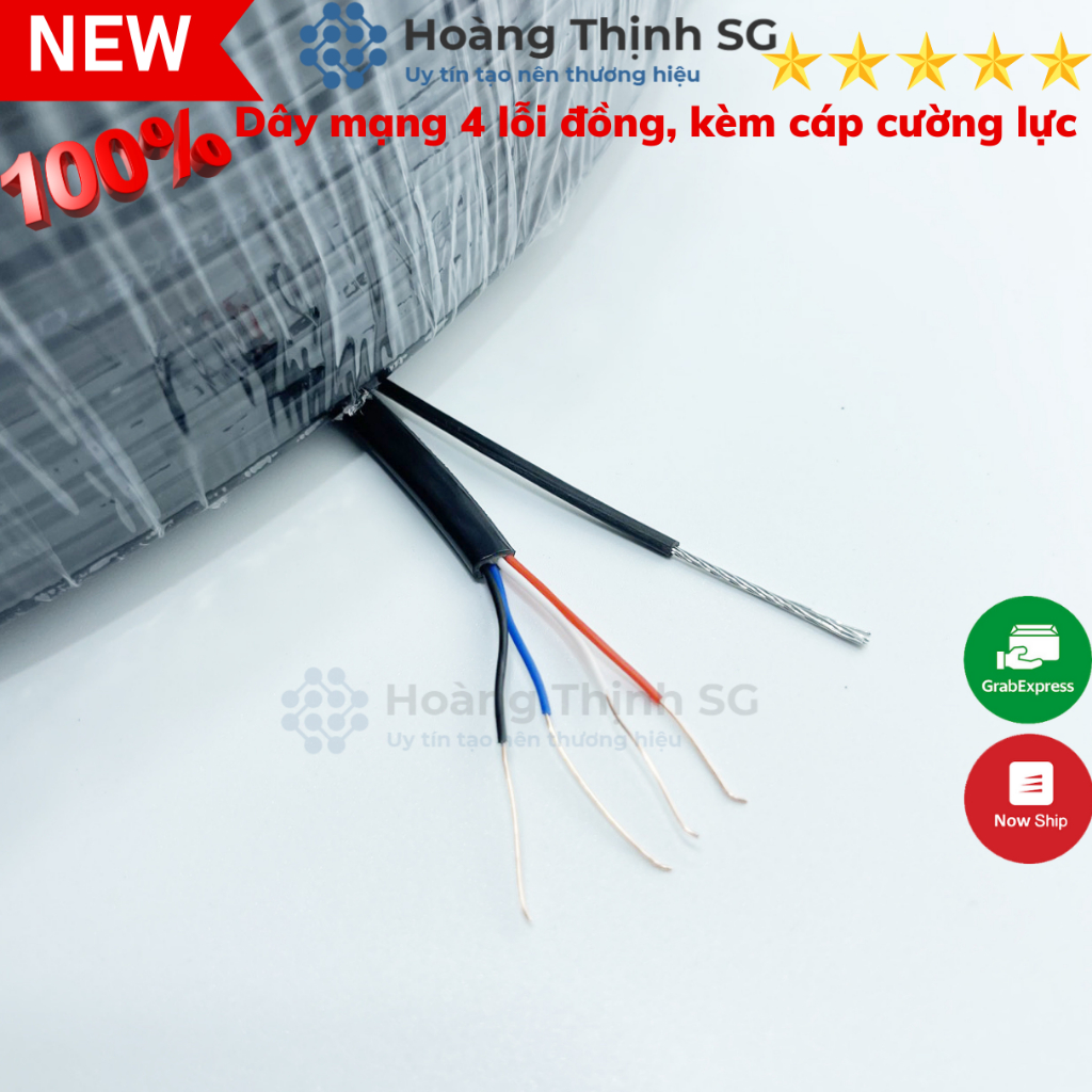 Dây mạng 4 lõi đồng nguyên chất 100% chuyên dùng cho camera, tính theo mét, thương hiệu KADITA