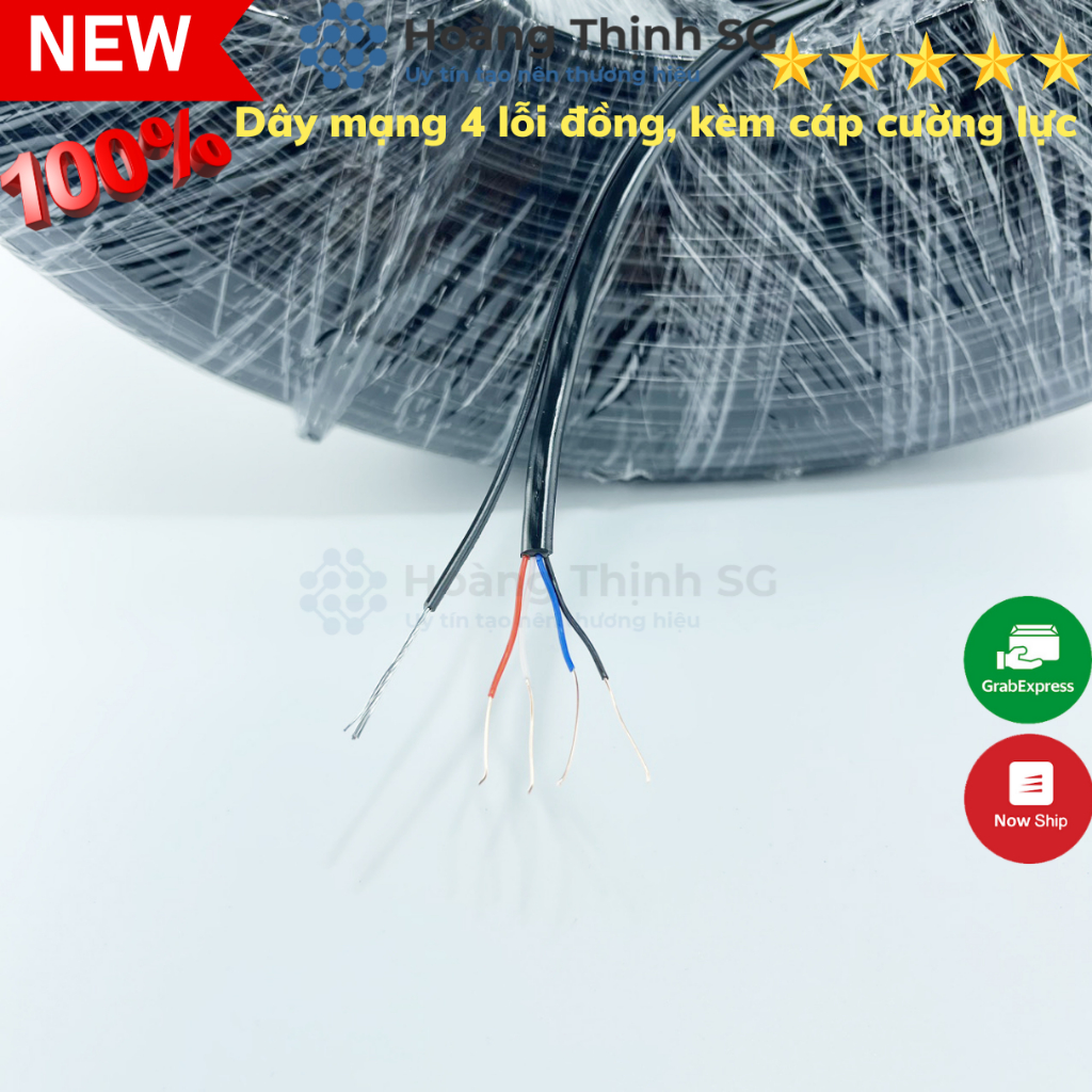 Dây mạng 4 lõi đồng nguyên chất 100% chuyên dùng cho camera, tính theo mét, thương hiệu KADITA