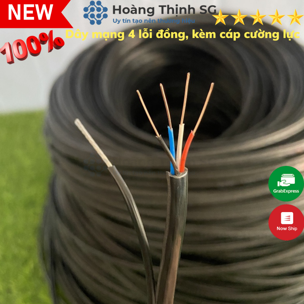Dây mạng 4 lõi đồng nguyên chất 100% chuyên dùng cho camera, tính theo mét, thương hiệu KADITA