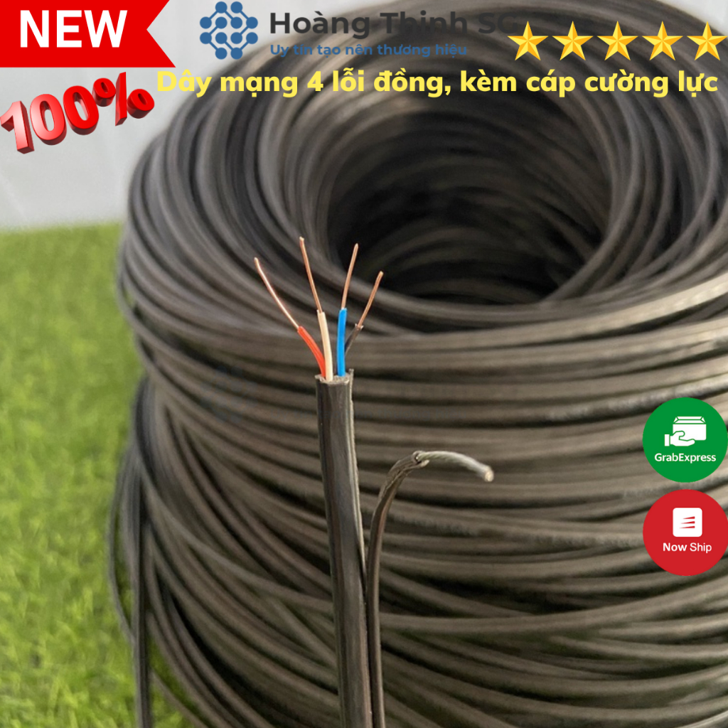Dây mạng 4 lõi đồng nguyên chất 100% chuyên dùng cho camera, tính theo mét, thương hiệu KADITA