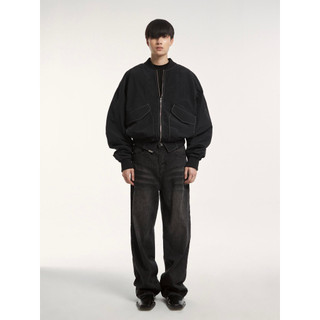 Áo khoác đen chỉ trắng HBS LIGHTER AIR BAG BOMBER JACKET