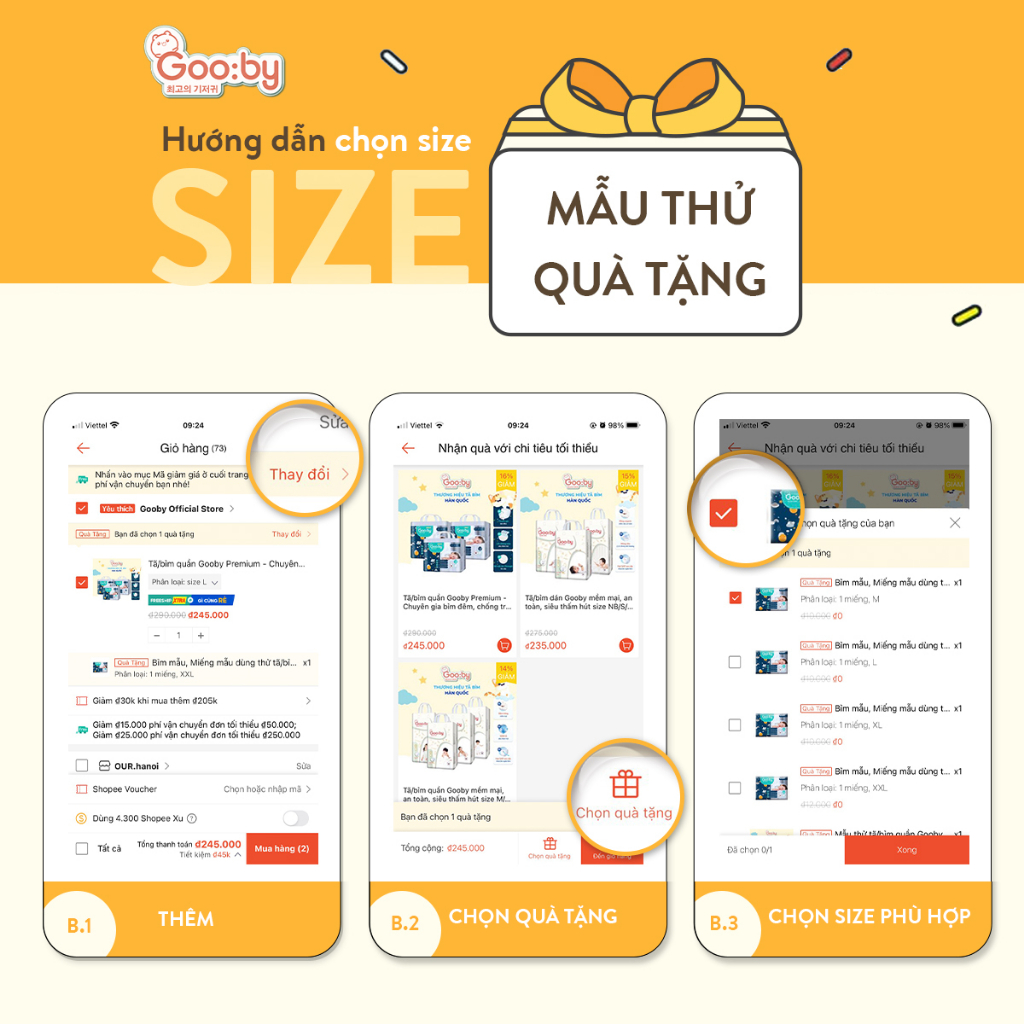 Tã/bỉm quần Gooby mềm mại, an toàn, siêu thấm hút size M/L/XL/XXL cho bé từ 9kg - 20kg