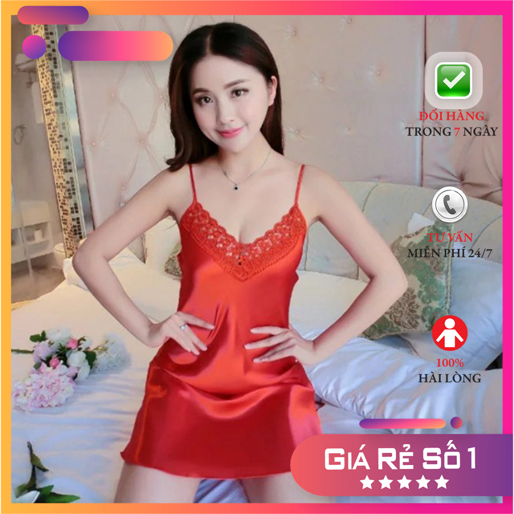 Đầm Ngủ Sexy|Váy Ngủ Sexy Gợi Cảm❣️FreeShip - Có Video Thât❣️Lụa Satin Mềm Mịn Quyến Rũ