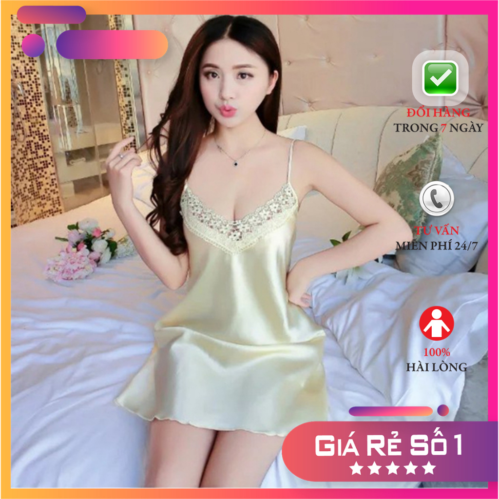Đầm Ngủ Sexy|Váy Ngủ Sexy Gợi Cảm❣️FreeShip - Có Video Thât❣️Lụa Satin Mềm Mịn Quyến Rũ