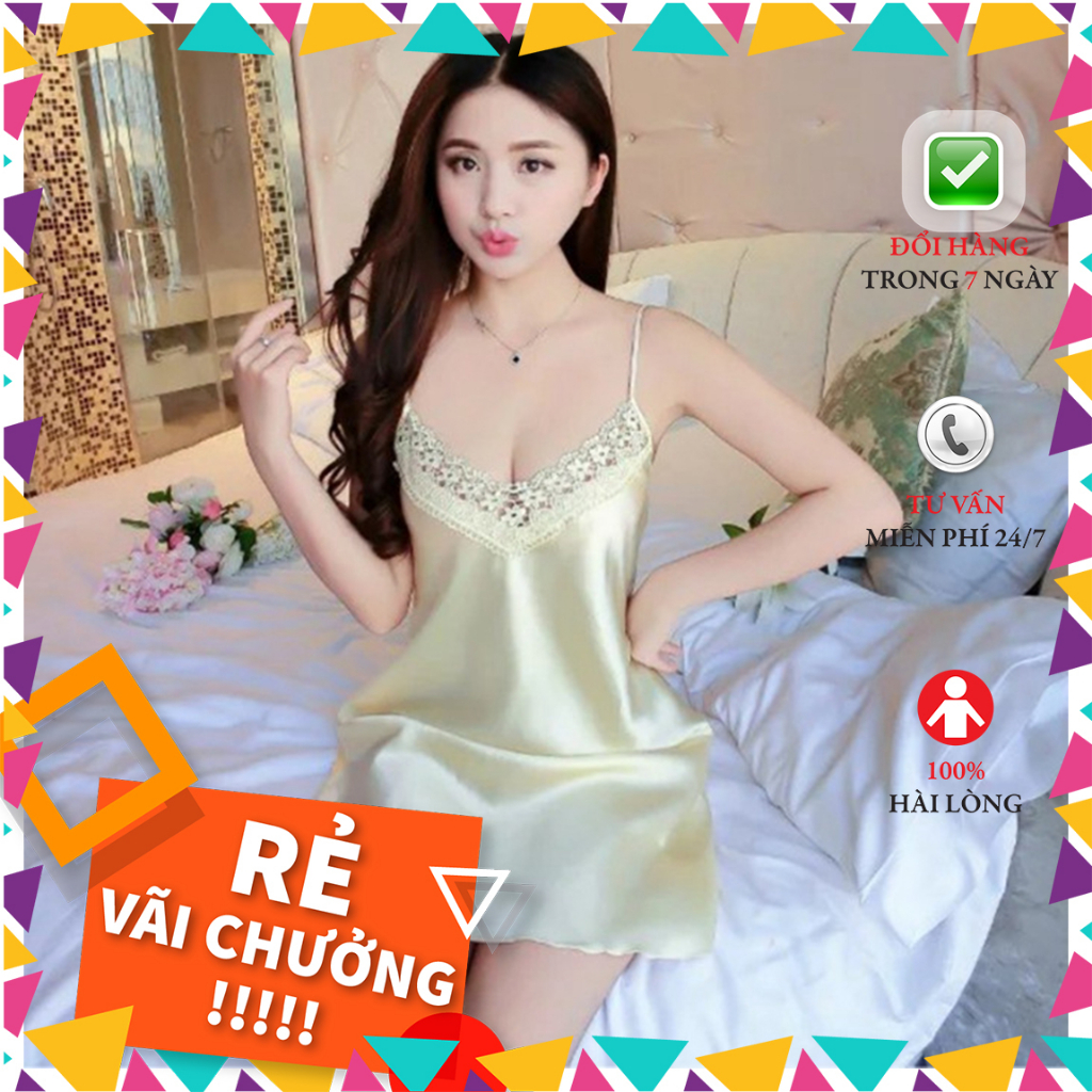 Đầm Ngủ Sexy|Váy Ngủ Sexy Gợi Cảm❣️FreeShip - Có Video Thât❣️Lụa Satin Mềm Mịn Quyến Rũ