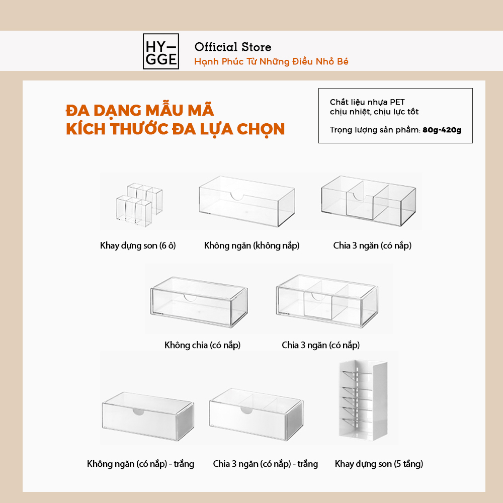 Hộp đựng mỹ phẩm chia ngăn