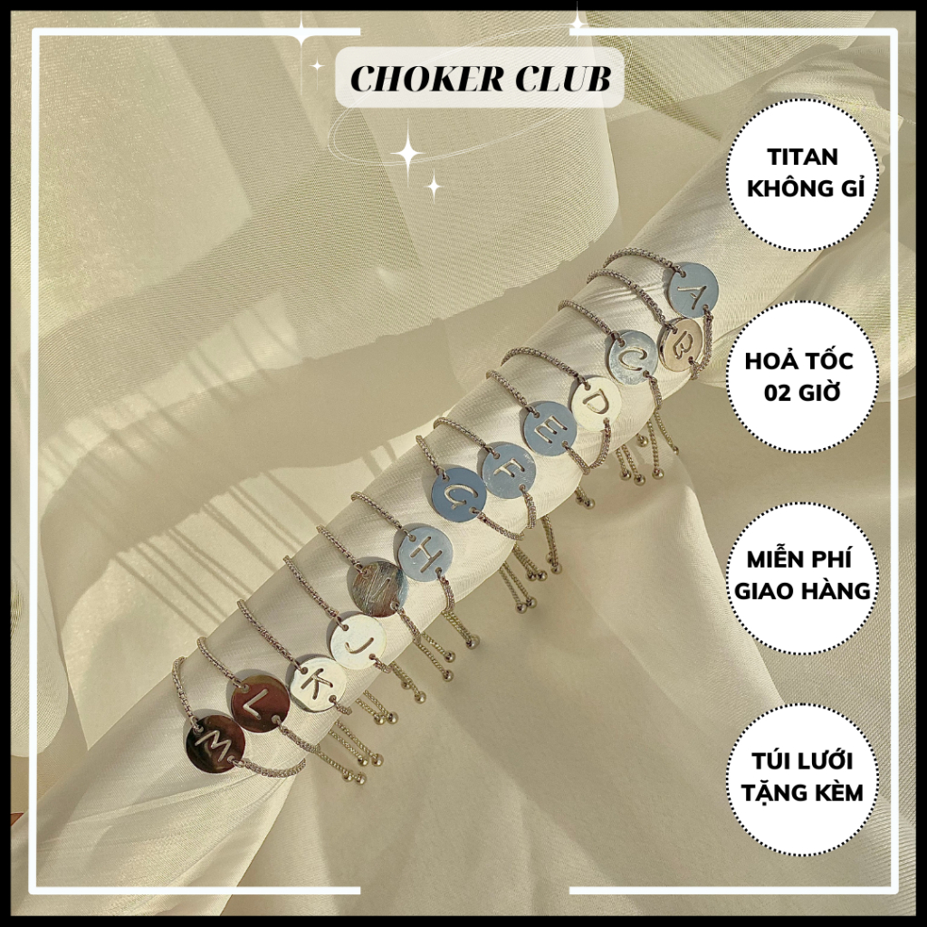 Vòng tay basic mặt chữ B31 Choker Club