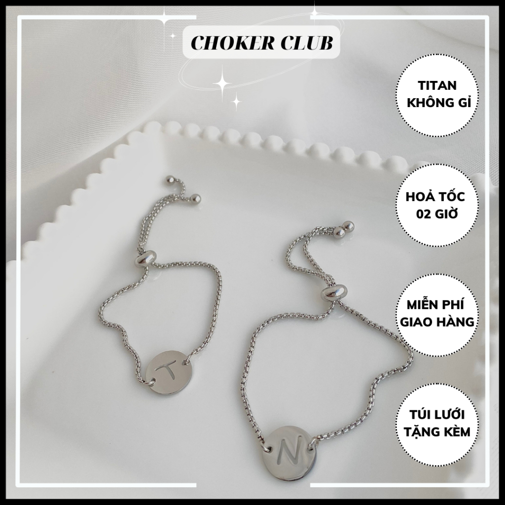 Vòng tay basic mặt chữ B31 Choker Club