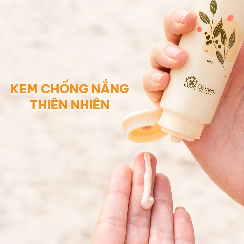 Kem Chống Nắng Thiên Nhiên Thấm Nhanh An Toàn Cho Da Hây Hây SPF 40, PA ++ Cỏ Mềm 60g