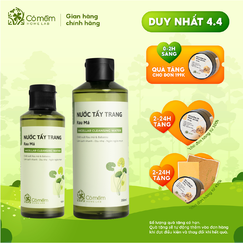 Nước Tẩy Trang Và Làm Sạch Sâu Cho Da Dầu Khô Mụn Nhạy Cảm Mềm Mịn An Toàn Cỏ Mềm 150ml