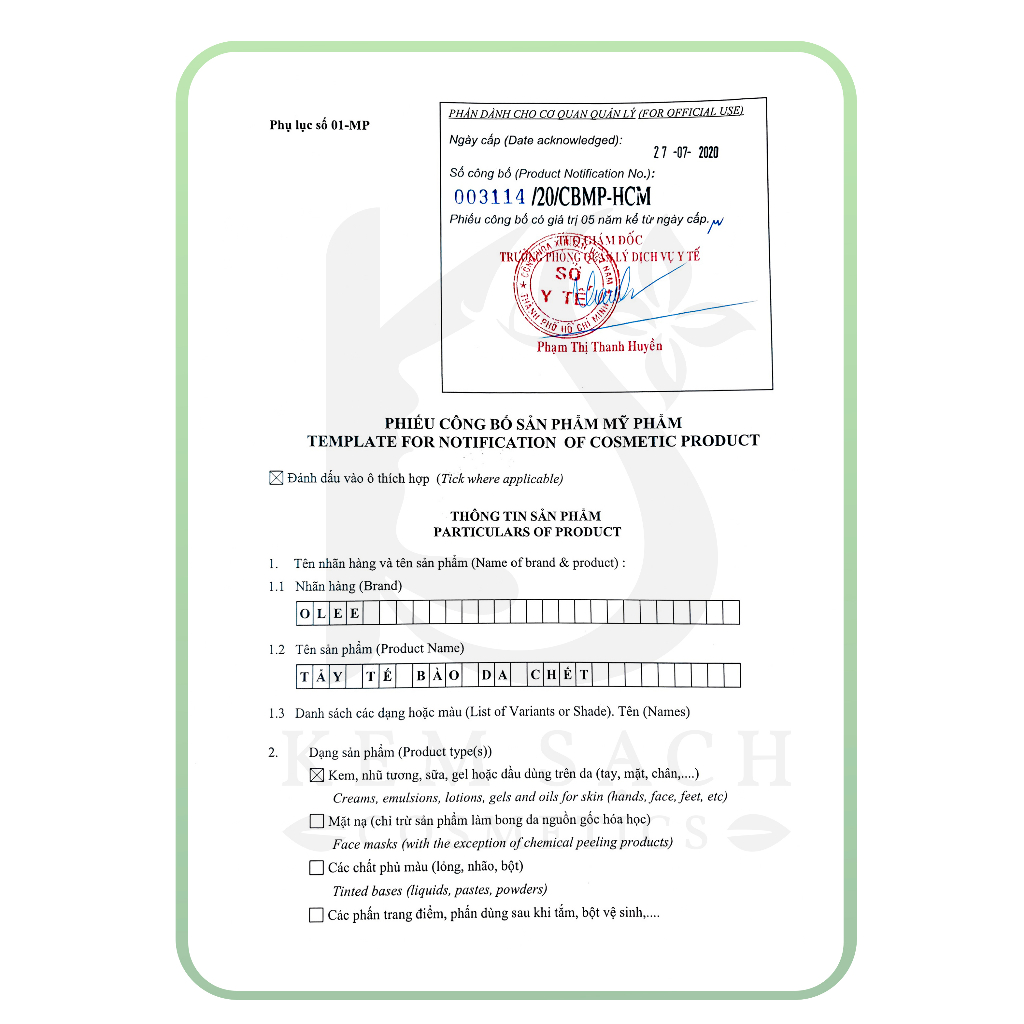 Serum Vitamin Olee Phục Hồi Và Nuôi Dưỡng Da Trắng Sáng Tự Nhiên Kem Sạch Hương Tỷ