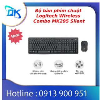 Bộ bàn phím chuột Logitech Wireless Combo MK295 Silent - Hàng Chính Hãng