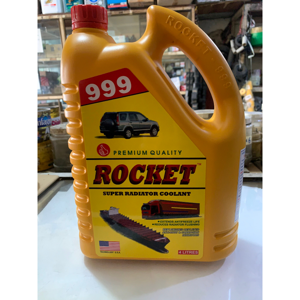 Nước Đỏ  làm mát động cơ, xe tải,xe cơ giới...ROCKET 999 bình 4 lít