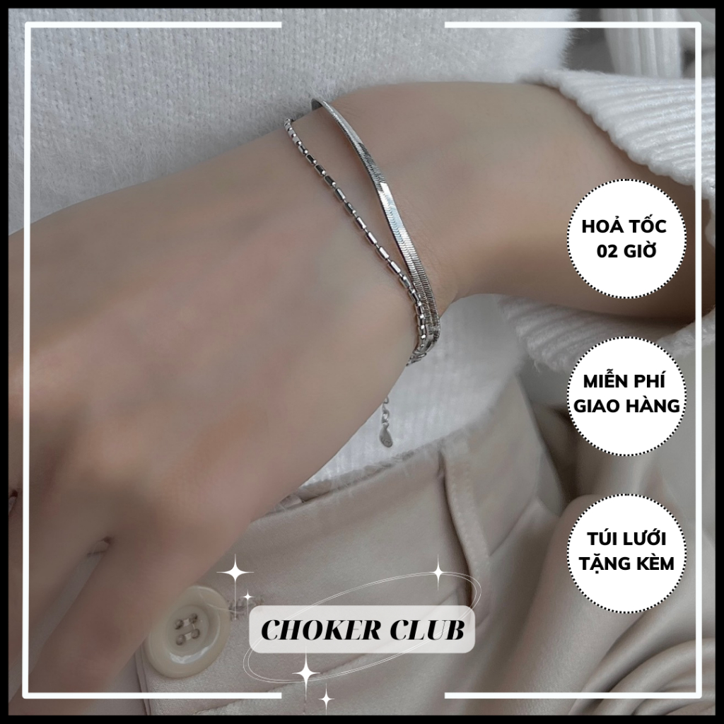 Vòng tay set hai dây liền B48 Choker Club