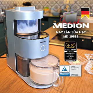 Máy làm sữa hạt medion md 19888 model 2023, 11 chương trình nấu, siêu êm, siêu mịn, tự động vệ sinh