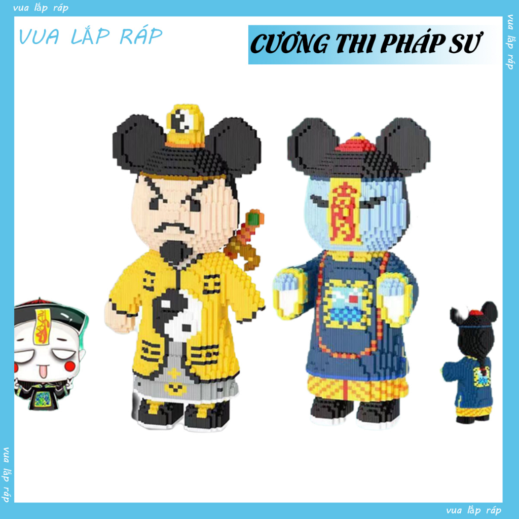 Mô hình lắp ráp cương thi pháp sư 45cm độc lạ chắc chắn, đồ chơi lắp ráp trí tuệ trang trí phòng