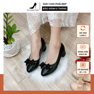 Giày Nữ Cao Gót Bít Mũi Búp Bê Trung Niên Big Size Cho Mẹ Hoàng Thanh G3