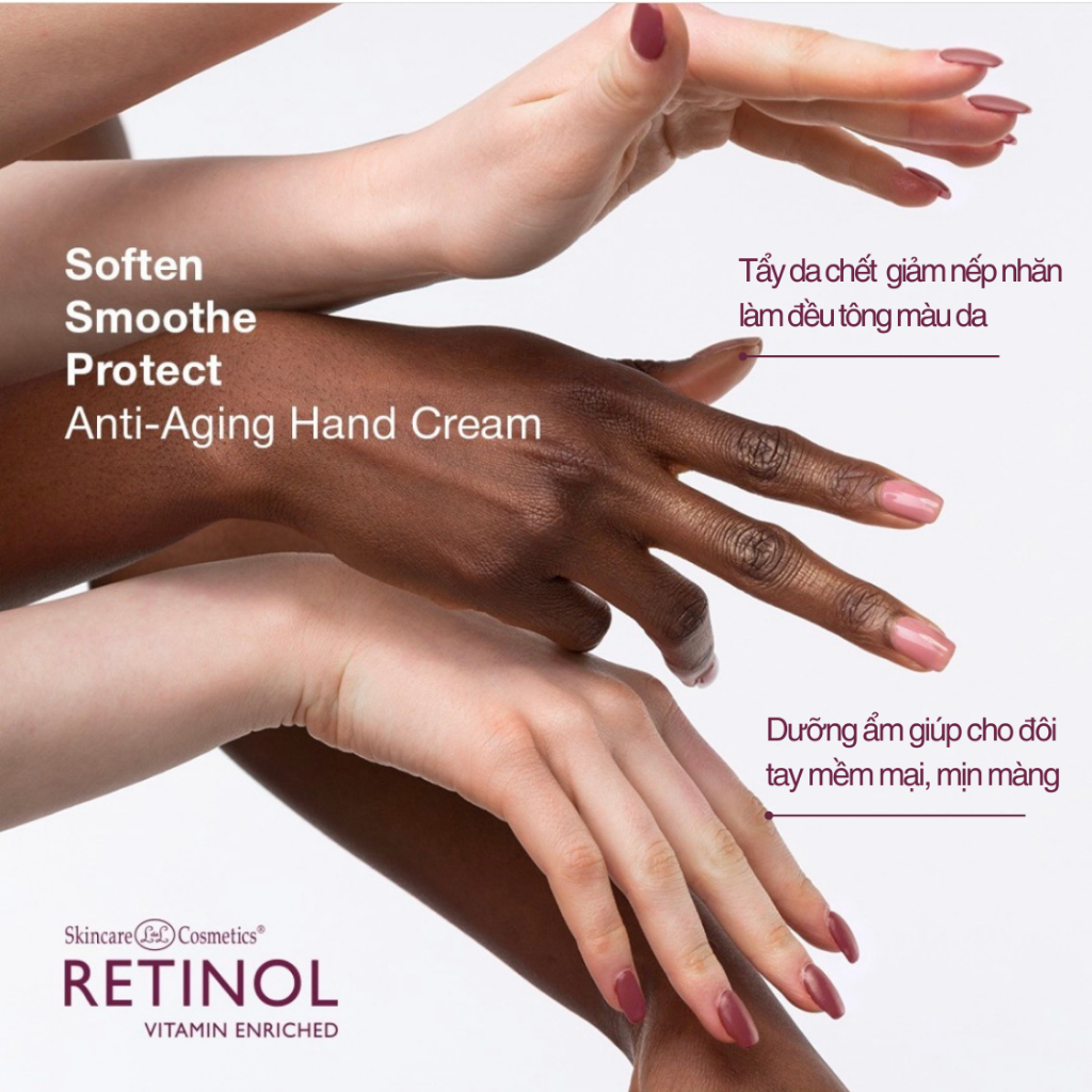 Kem Dưỡng Da Tay Retinol Anti Aging Hand Cream 100gr làm dịu và căng mọng da