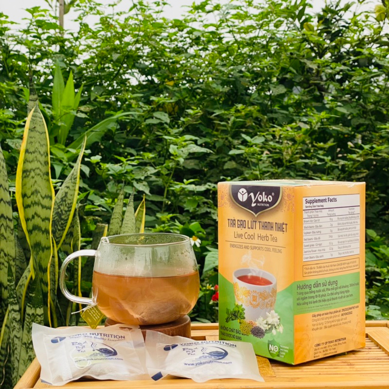 TRÀ GẠO LỨT THANH NHIỆT YOKO NUTRITION 20 túi lọc 200 gram ( Thanh nhiệt, giải độc, mát gan)