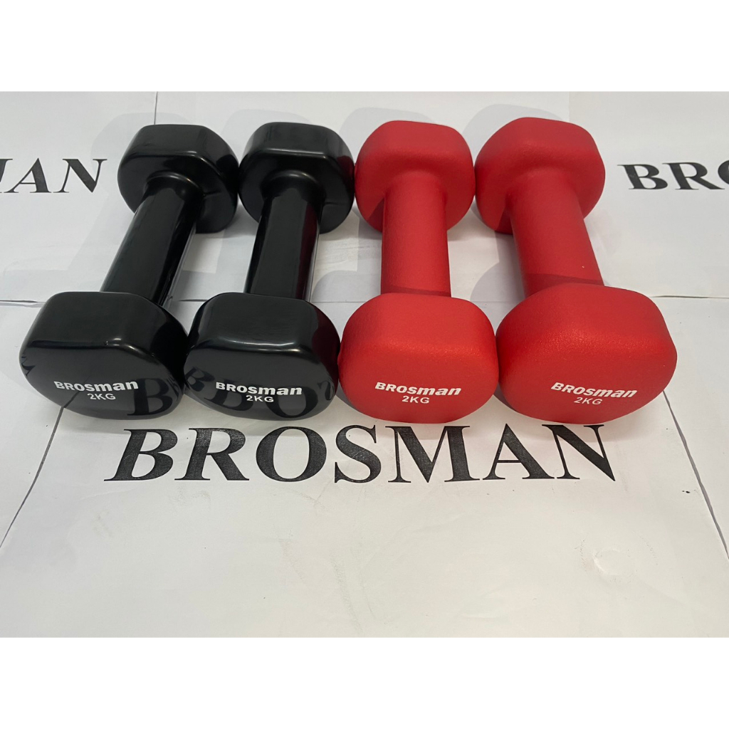 TẠ TAY BROSMAN 2KG ĐEN ĐỎ CAO CẤP