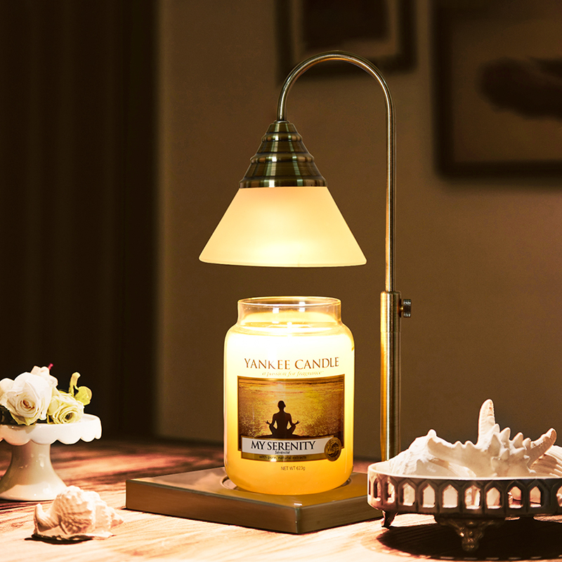 Đèn đốt nến thơm đế vuông kim loại có hẹn giờ bật tắt - chỉnh cao thấp - chỉnh độ sáng - tặng kèm bóng