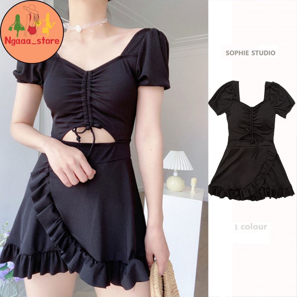 Đồ bơi nữ đi biển 1 mảnh kín đáo BK25, Bikini liền thân có quần bảo hộ chân váy phong cách hàn quốc trẻ trung | BigBuy360 - bigbuy360.vn